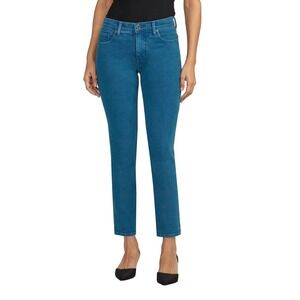 NWT Jag Jeans Womens Cassie Mid Rise Slim Straight Leg Jeans Moroccan Blue Sz 10